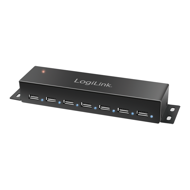 USB 2.0 Hub, 7-Port, Metall
