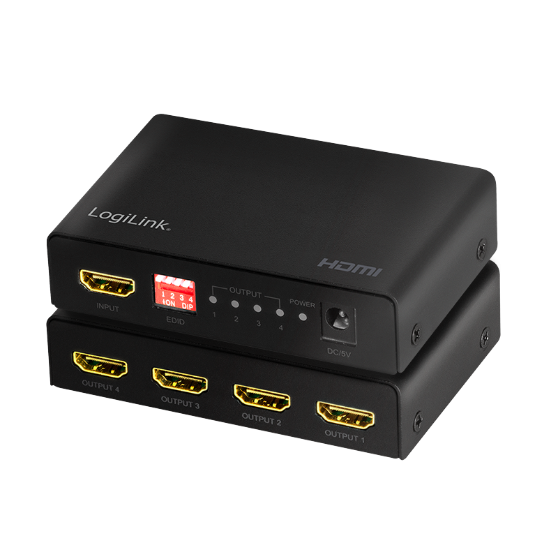HDMI-Splitter, 1x4-Port, 4K/60 Hz, HDCP, EDID, HDR, CEC, Downscaler
