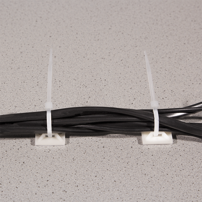 Kabelbinderhalter, ABS, 100 Stk., transp., selbstklebend, 28x28 mm