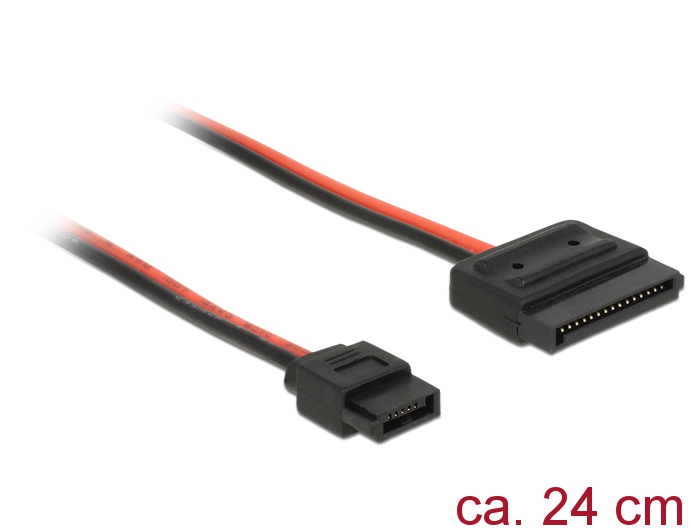 Kabel Power SATA 15 Pin Buchse an Power Slim SATA 6 Pin Buchse (5V), 0,24m, Delock® [84857]