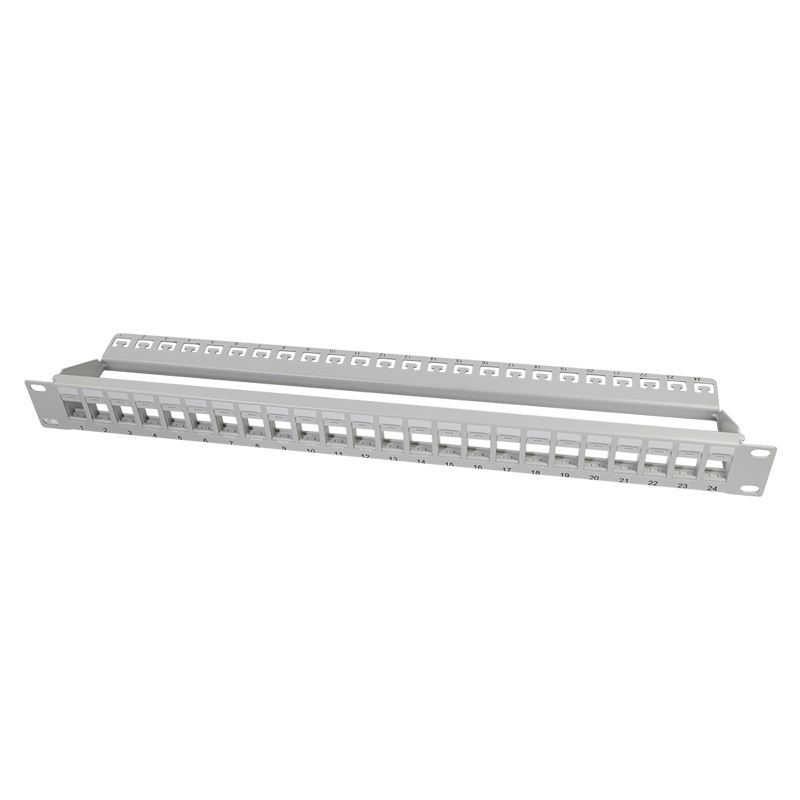 19" Patchpanel für 24 Keystone Module, 1 HE, unbestückt, grau