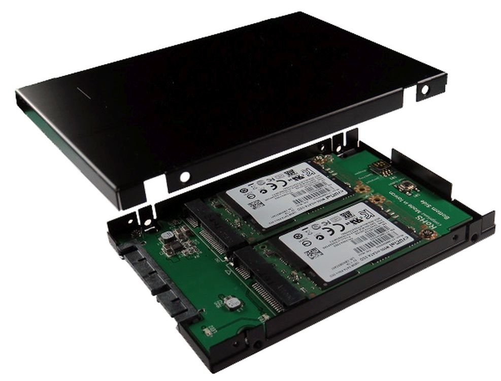 SATA3 zu mSATA SSD, RAID 0/1 Controller mit 2.5" Gehäuserahm