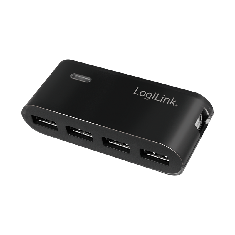 USB 2.0 Hub 4-Port mit Netzteil schwarz