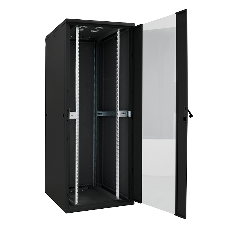 19" Netzwerk Standschrank, 22HE, 800 x 800 mm, schwarz