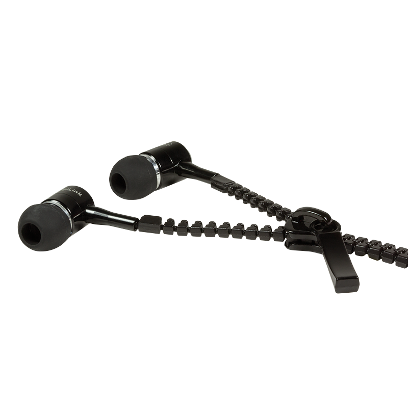 Zipper Stereo In-Ear Headset mit Fernbedienung, schwarz