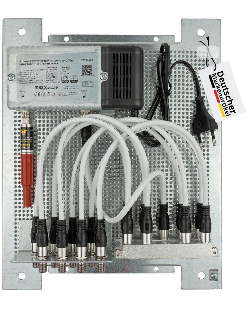 Kabel-TV Antennenverstärker komplett vormontiert für 8 Teilnehmer