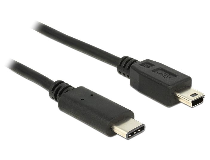 USB Kabel 2.0, USB-C™ Stecker an USB 2.0 Mini-B Stecker, schwarz, 1m, Delock® [83603]