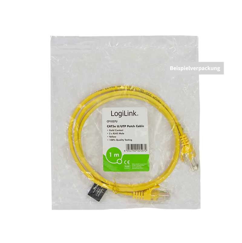 Patchkabel EconLine, Cat.5e, U/UTP, gelb, 5 m