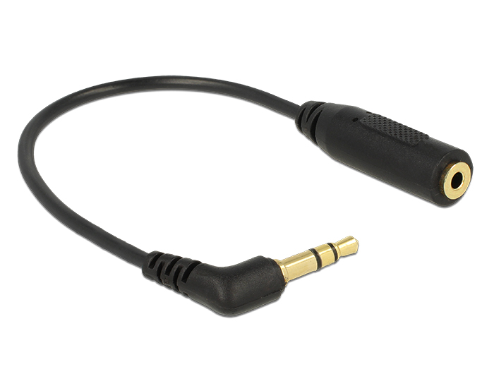 Audiokabel Klinkenstecker 3,5 mm 3 Pin an Klinkenbuchse 2,5 mm 3 Pin gewinkelt, Delock® [65675]