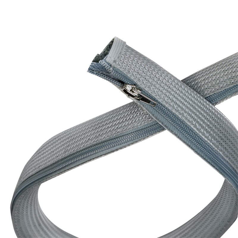 Kabelschlauch mit Reißverschluss, Polyester, Ø 20 mm, grau, 2 m