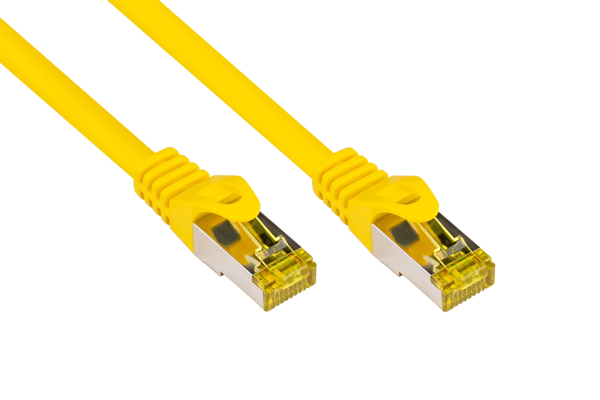 RJ45 Patchkabel mit Cat. 7 Rohkabel und Rastnasenschutz (RNS®), S/FTP, PiMF, halogenfrei, 500MHz, OF