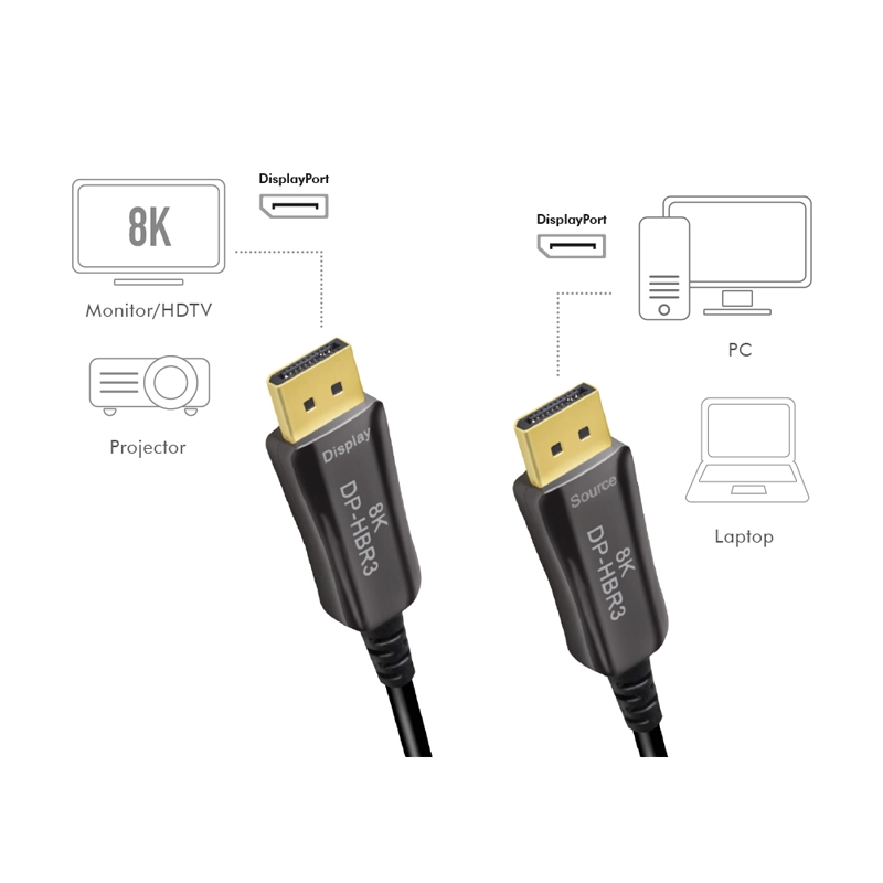 DisplayPort-Kabel, DP/M zu DP/M, 8K/60 Hz, AOC, schwarz, 30 m