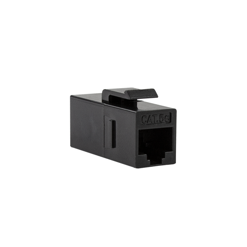 Cat.5e Keystone Kupplung 2 x RJ45 UTP, 14,5 mm breit, schwarz Cat.5e Keystone Kupplung 2 x RJ45 UTP, 14,5 mm breit, schwarz