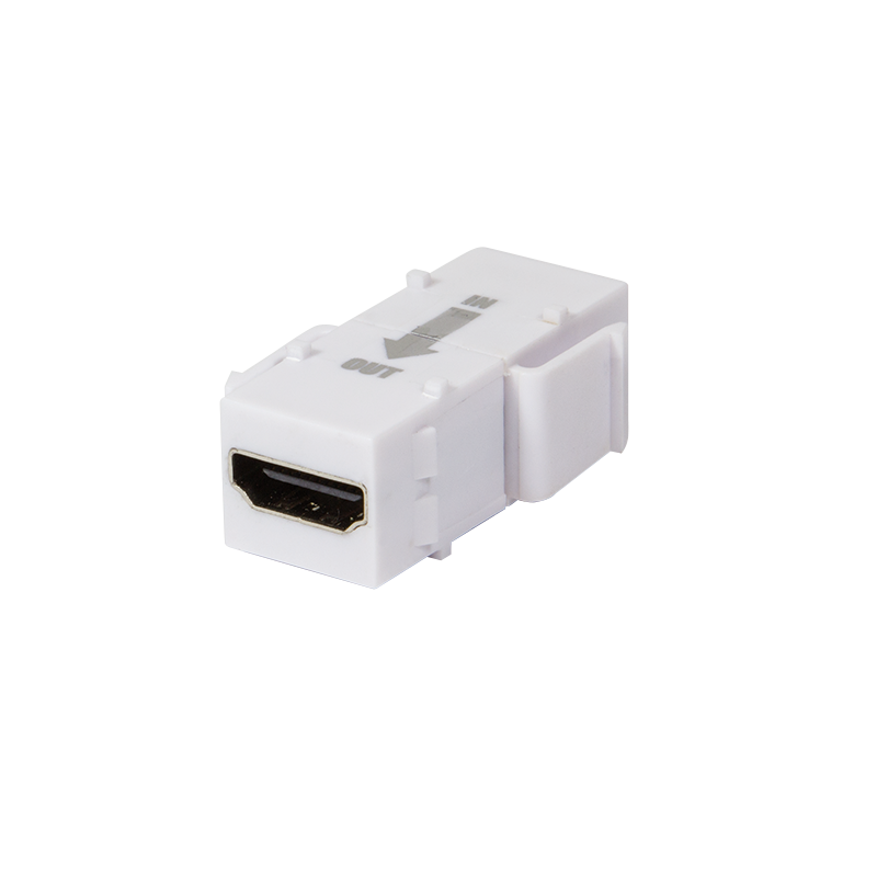 HDMI-Keystone-Verbinder, A/F zu HDMI A/F, 4K/30 Hz, Verstärker, weiß