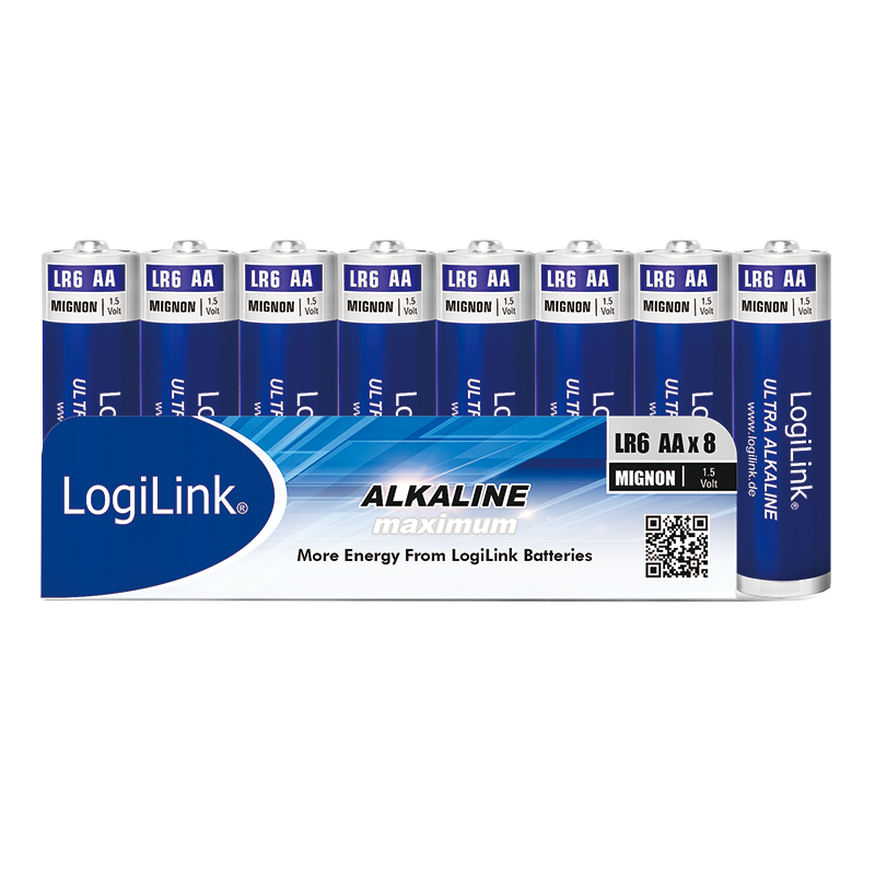 Ultra Power AA Alkaline Batterie, LR6, Mignon, 1.5V, 8er Pack