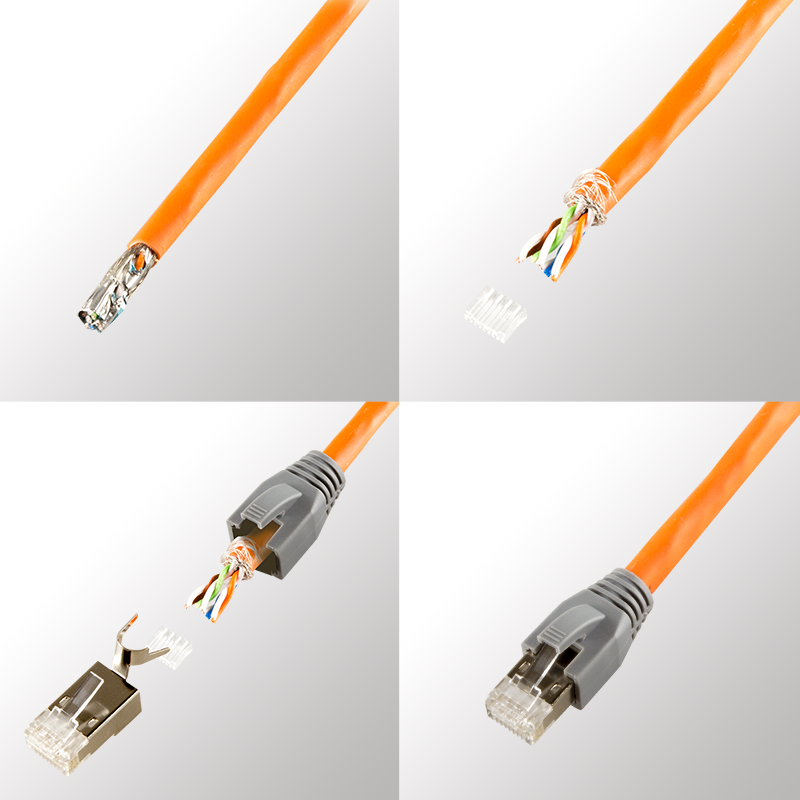 RJ45-Modularstecker, Cat.8.1/Cat.6A, geschirmt, 50 Stk.