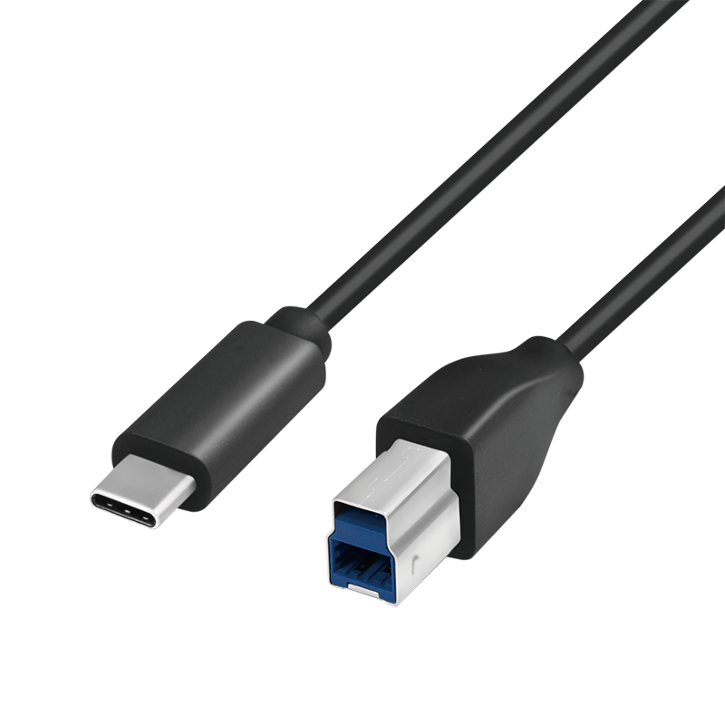 USB 3.2 Gen1 Type-C Kabel, C/M zu USB-B/M, schwarz, 2 m