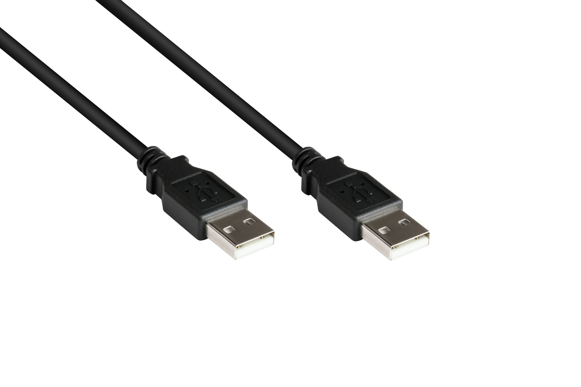 Anschlusskabel USB 2.0 Stecker A an Stecker A, schwarz, 1m, Good Connections®