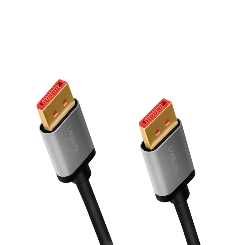 DisplayPort-Kabel, DP/M zu DP/M, 8K/60 Hz, Alu, schwarz/grau, 3 m
