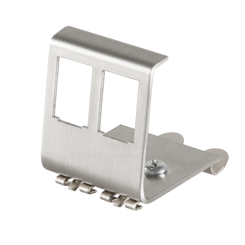 Hutschienenhalter für zwei Keystone Module, Edelstahl Hutschienenhalter für zwei Keystone Module, Edelstahl