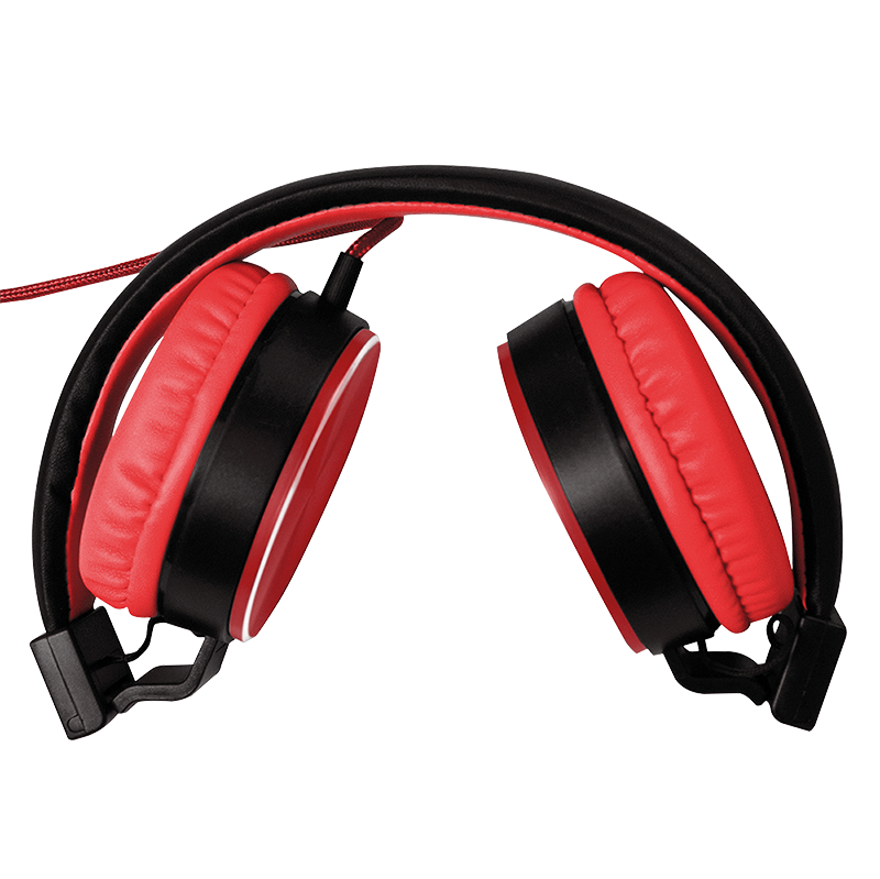 Stereo-Kopfhörer, 1x 3,5-mm-Klinkenstecker, faltbar, rot