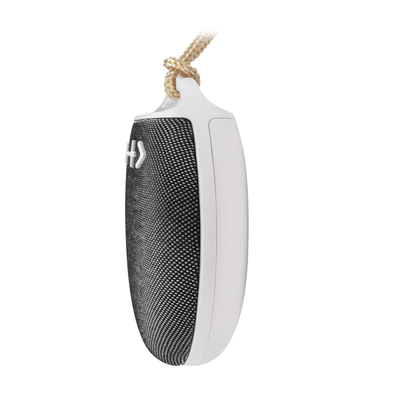 Runder kompakter Bluetooth Lautsprecher, weiß/grau