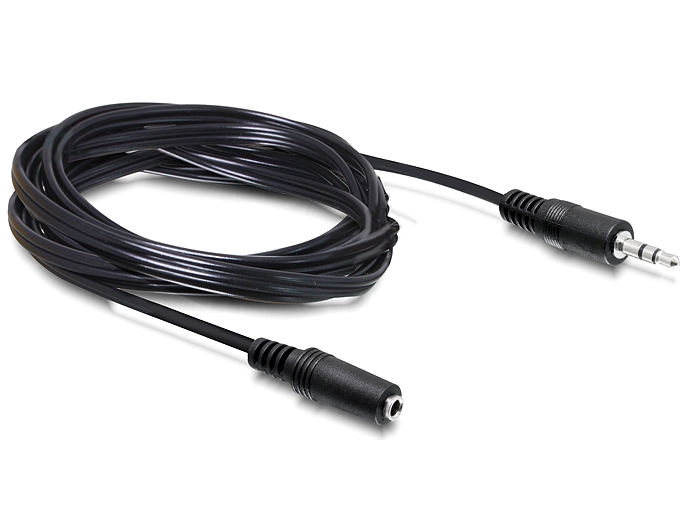 Verlängerungskabel Audio Klinke 3,5 mm Stecker / Buchse 5m, Delock® [84237]