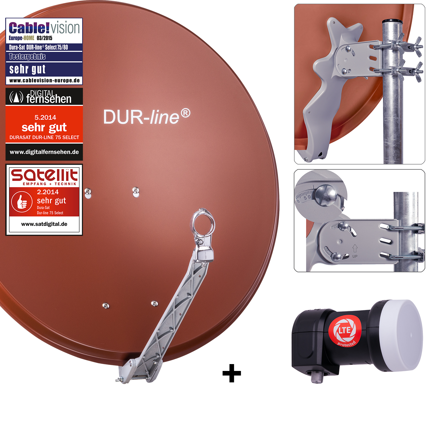 DUR-line Select 75 R + +Ultra Single LNB - 1 Teilnehmer Set