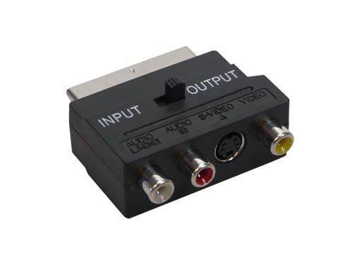 Scart Adapterstecker, Scart / S-VHS + 3 x Cinch, In + Out, Good Connections®