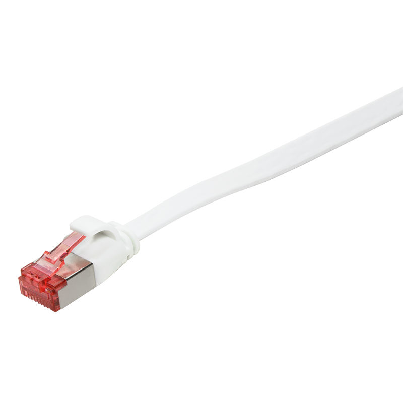 Patchkabel SlimLine, flach, Cat.6A, U/FTP, weiß, 0,5 m