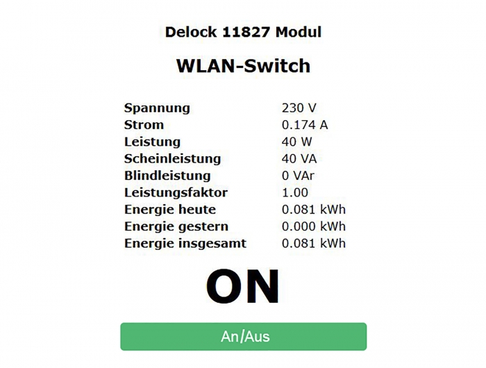 WLAN Steckdosen Schalter MQTT mit Energieüberwachung, Delock® [11827]