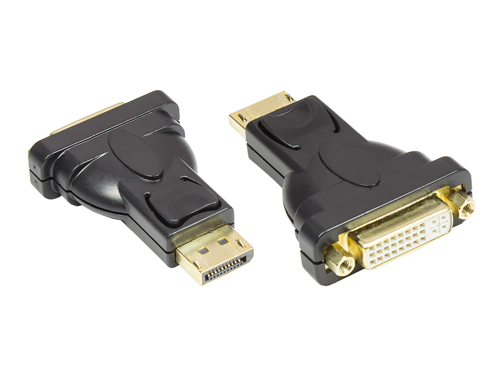 Adapter Displayport Stecker an DVI-I 24+5 Buchse, 24K vergol