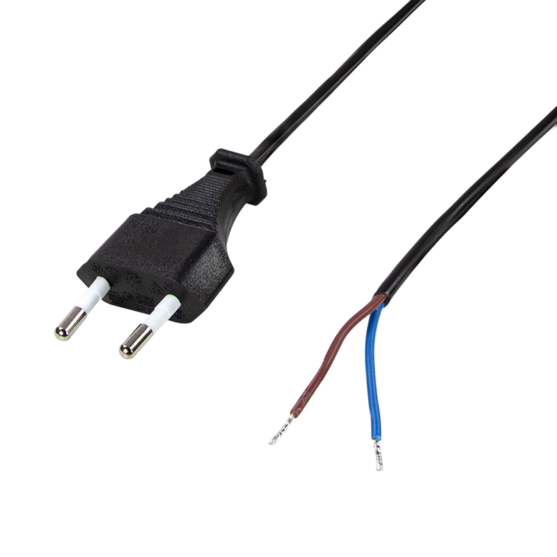 Netzkabel, CEE7/16 zu offenem Kabelende, schwarz, 1,5 m