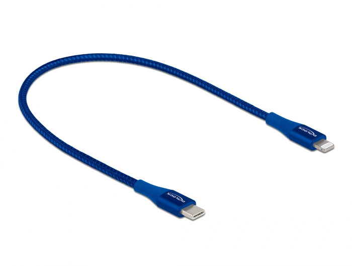 Daten- und Ladekabel USB Type-C™ zu Lightning™ für iPhone™, iPad™ und iPod™ blau 0,5 m MFi, Delock®