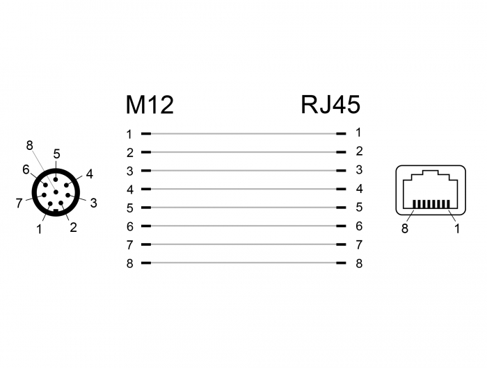 Netzwerkadapter M12 8 Pin A-kodiert Stecker an RJ45 Buchse, Delock® [66315]