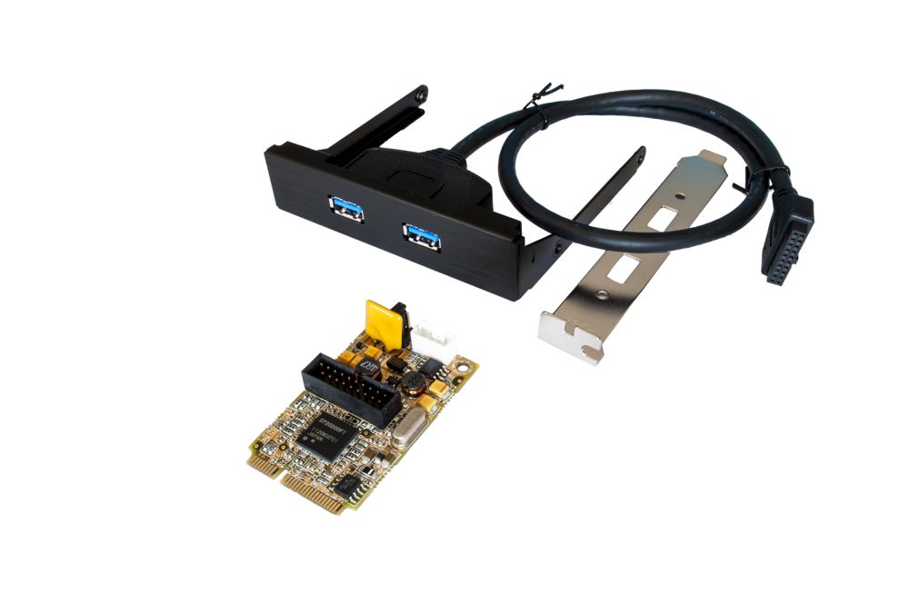 USB 3.0 Mini PCIe Karte mit 2-Ports (Renesas Chip-Set), Exsy