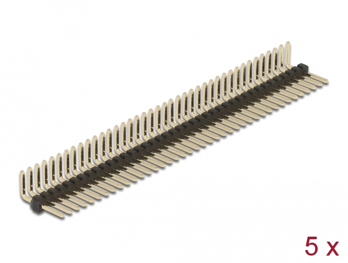 Stiftleiste 40 Pin, Rastermaß 1,27 mm, 1-reihig, gewinkelt,