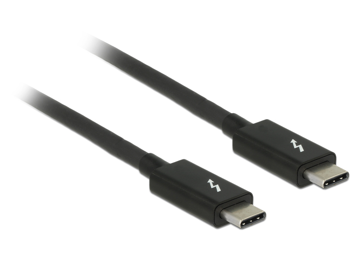 Thunderbolt 3 (20 Gb/s) USB-C™ Kabel Stecker an Stecker, passiv 3A, schwarz, 2,0m, Delock® [84847]