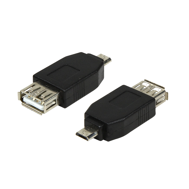 USB 2.0-Adapter, Micro-USB/M zu USB-A/F, schwarz