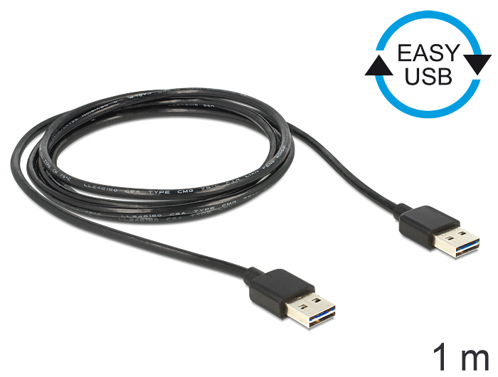 Kabel EASY-USB 2.0-A Stecker an Stecker 1m, Delock® [83460]