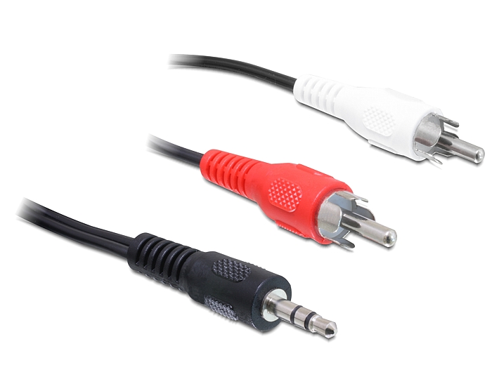 Kabel Audio Klinke 3,5 mm Stecker an 2 x Cinch Stecker 10m, Delock® [84277]