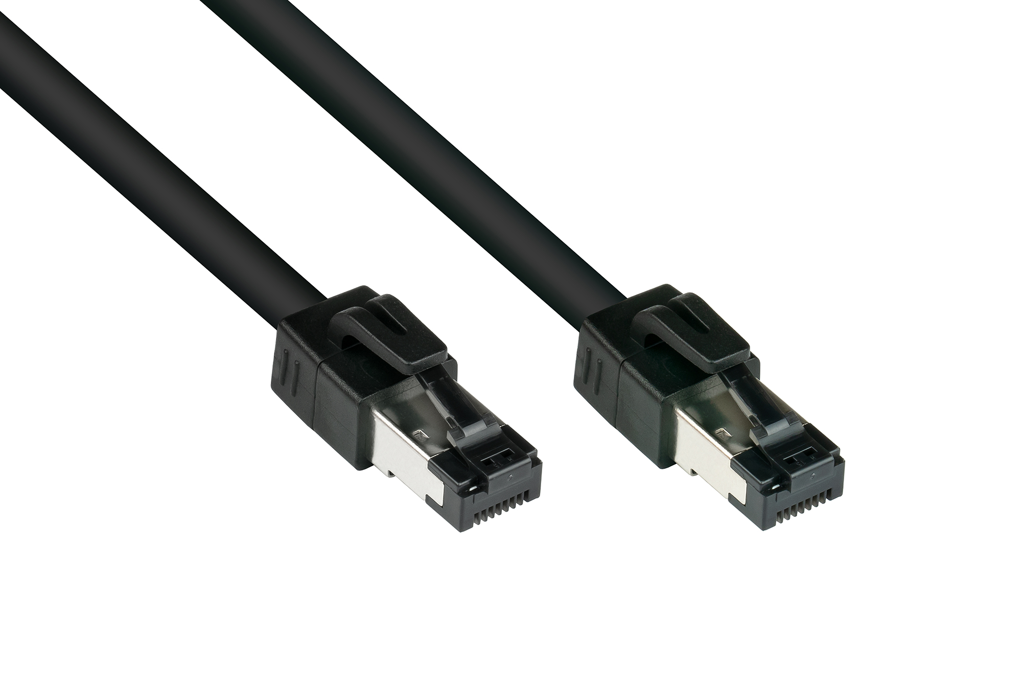 RNS® Patchkabel Cat. 8.1, S/FTP, PiMF, halogenfrei (LSZH), 2000MHz, 40Gbit/s, schwarz, 0,5m, Good Co