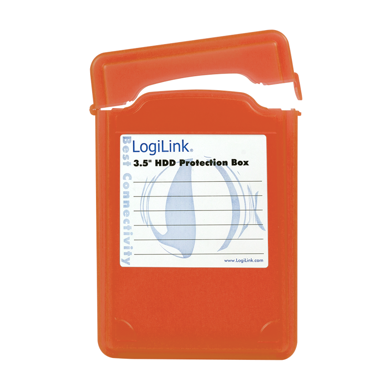 Festplatten Schutz-Box für 3,5" HDDs, orange