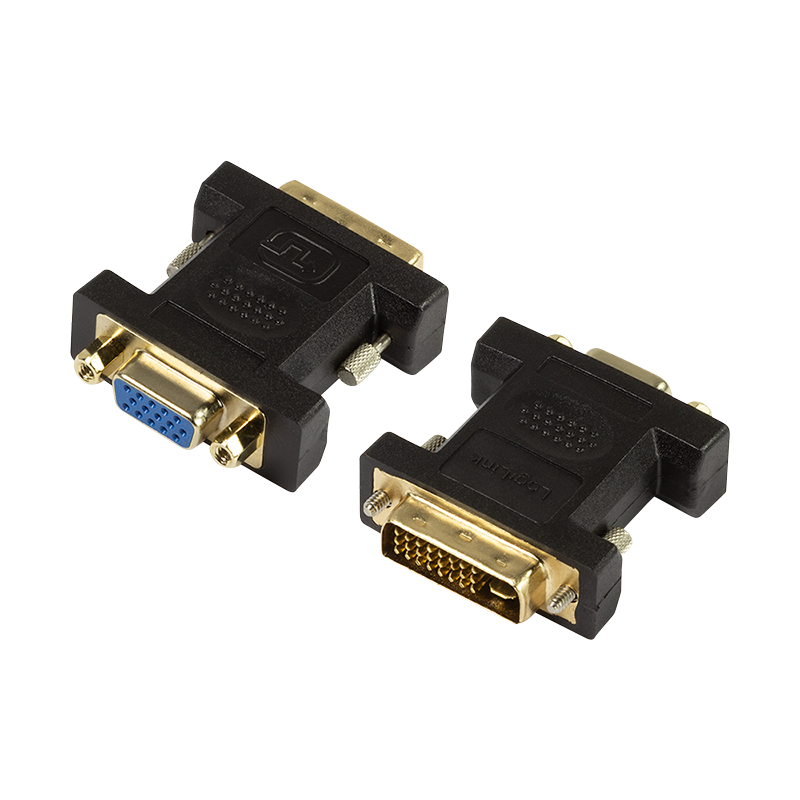 DVI-Adapter, DVI-I/M zu VGA/F, 1080p, schwarz