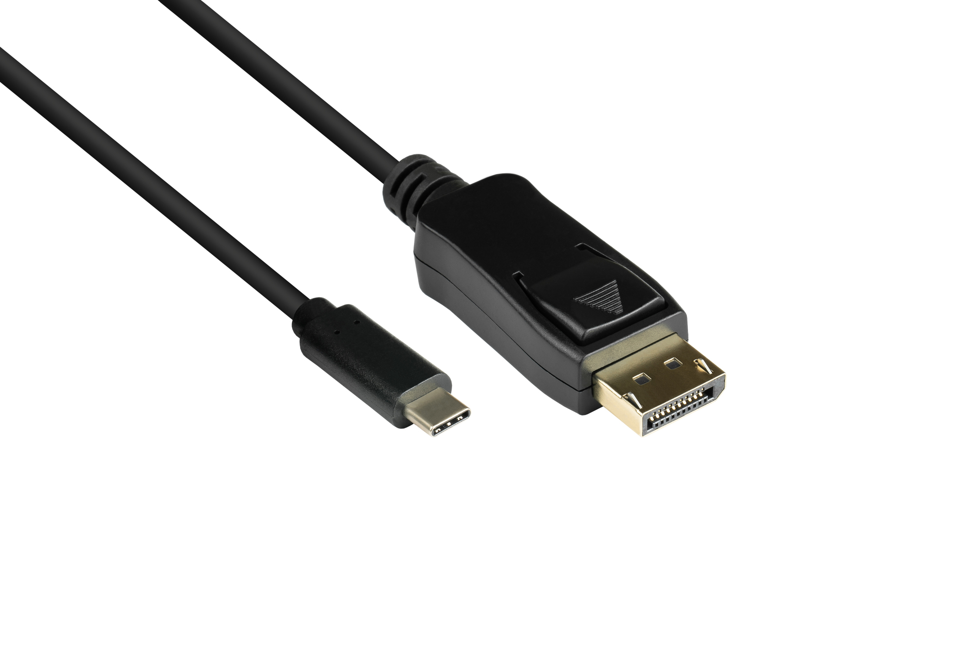 Adapterkabel USB-C™ Stecker an DisplayPort 1.2 Stecker, 4K / UHD @60Hz, CU, schwarz, 10m, Good Conne