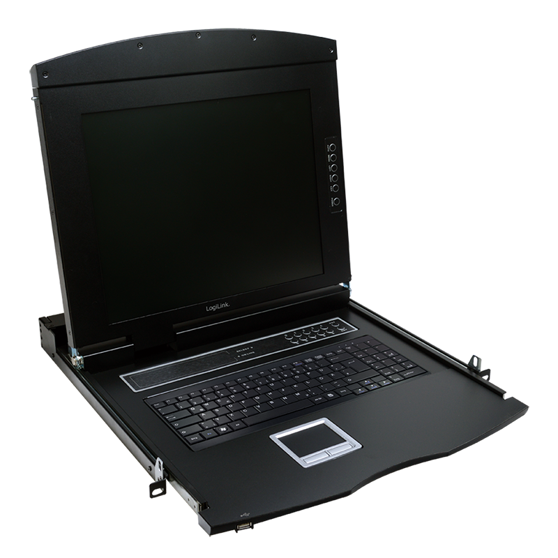 KVM-Konsole mit 17" Bildschirm, VGA, USB-A, PS/2
