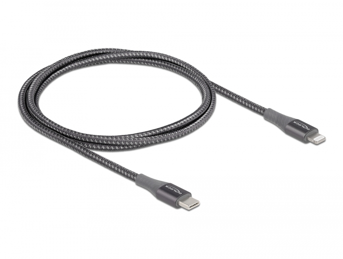 Daten- und Ladekabel USB Type-C™ zu Lightning™ für iPhone™, iPad™ und iPod™ grau 1 m MFi, Delock® [8