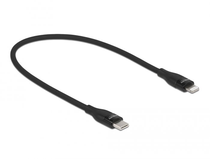 Daten- und Ladekabel USB Type-C™ zu Lightning™ für iPhone™, iPad™ und iPod™ schwarz 0,5 m MFi, Deloc