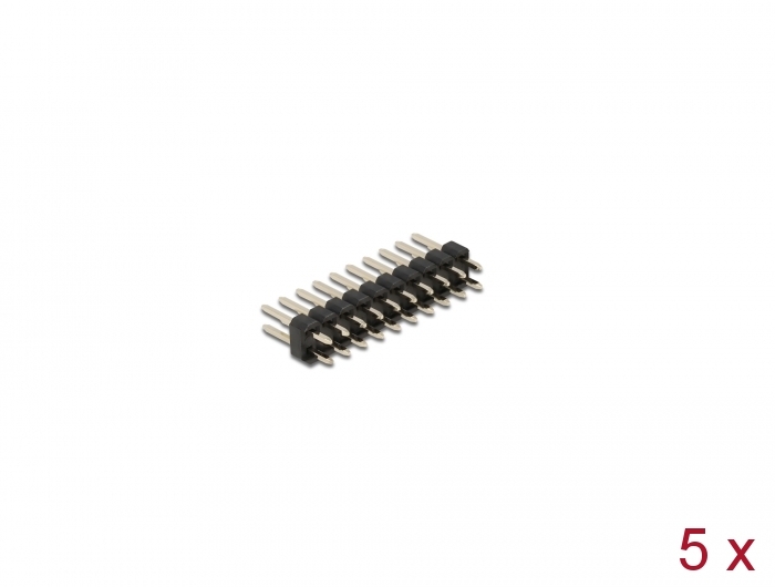 Stiftleiste 10 Pin, Rastermaß 2,54 mm, 2-reihig, gerade, 5 S