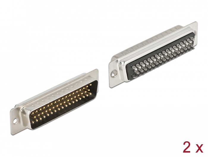 D-Sub HD 50 Pin Stecker Metall, Lötversion, 2 Stück, Delock®